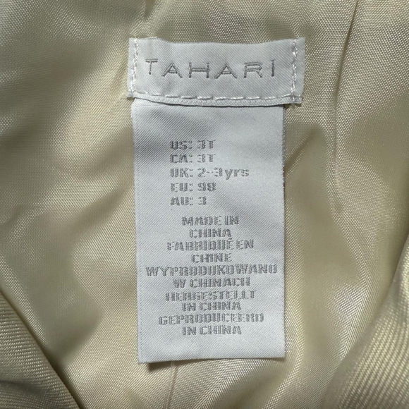 Three-Piece Girls Tahari Coat, Sleeveless Top, Leggings 3T Beige - Picture 5 of 13